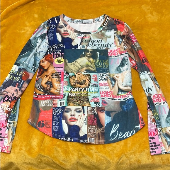 Colorful Graphic Print Women's Top - Picture 1 of 2